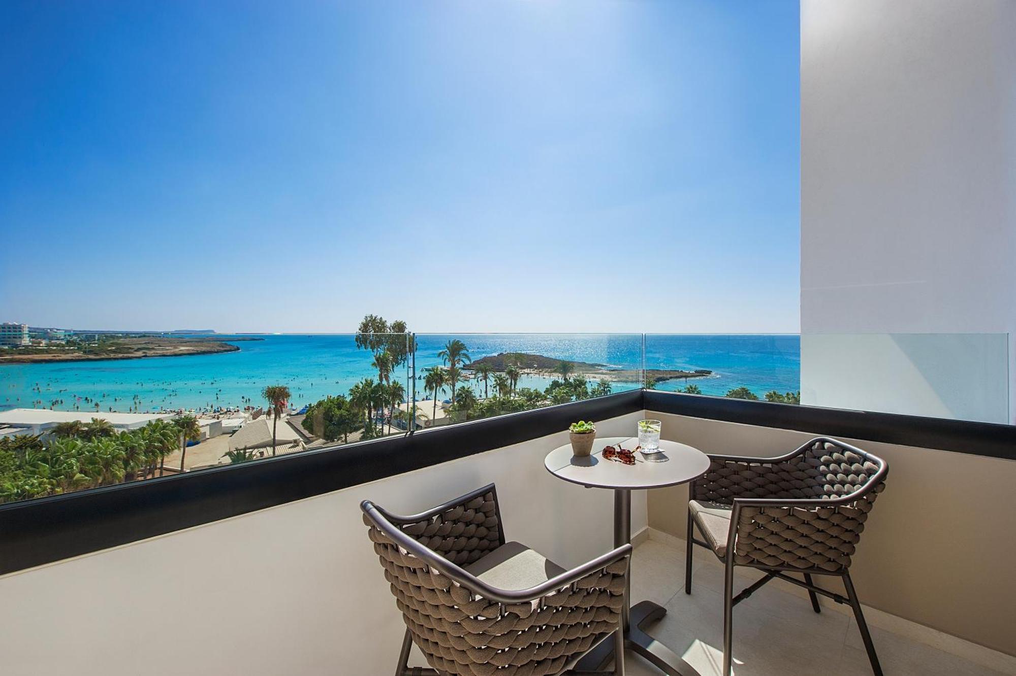 Adams Beach Hotel & Spa (Adults Only) Ayia Napa Bagian luar foto View from the balcony of a suite at the Nissi Beach Hotel